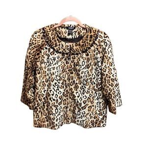 Moka Sport Cheetah 3/4 Sleeve Crop Jacket Size Small